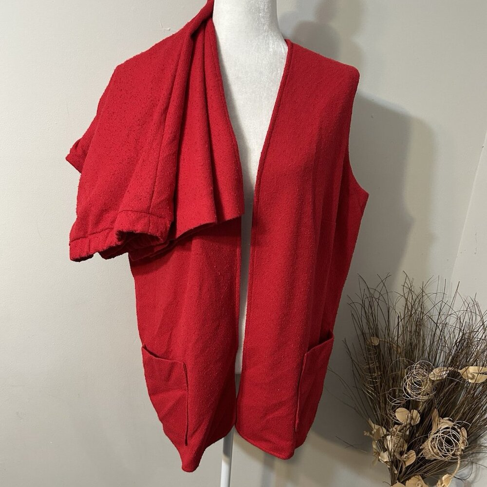 Vtg Lady GRAFF Women Open Vest Jacket & Pants 2pc Set Lightweight Red Sz 2X ?!